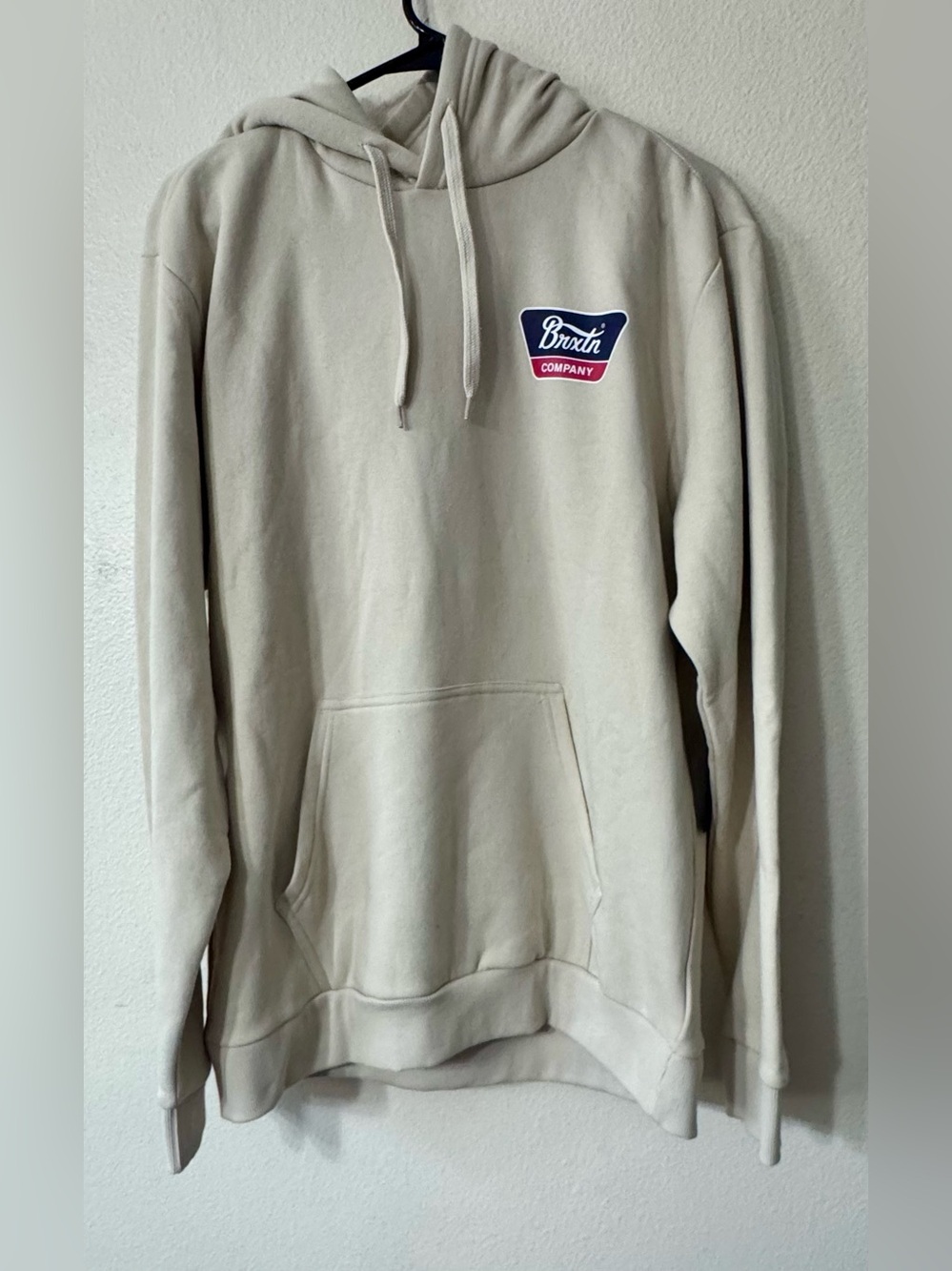 Brixton Cream Pullover Hoodie with Back Logo - Picture 2 of 5
